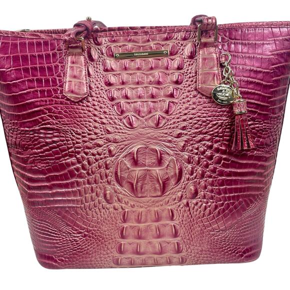 Brahmin Asher Tote Bag Shoulder Bag Magenta Ombre Melbourne Leather Pink - Picture 5 of 12